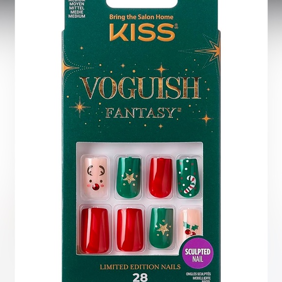 Bundle of Kiss Voguish Fantasy Holiday edition Nails - Set of 6 - Picture 1 of 13